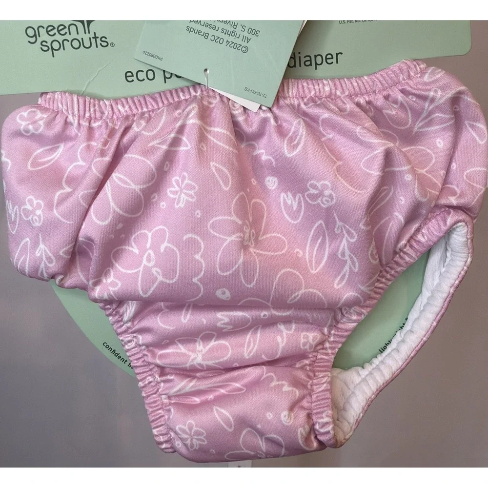 Green Sprouts I Play Reusable Swimming Diaper Size 18 Months Pink NEW